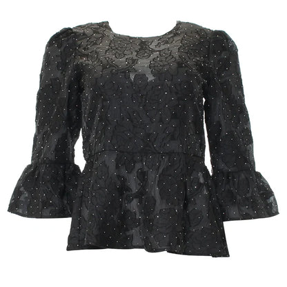 Alla Peplum Top (Black)