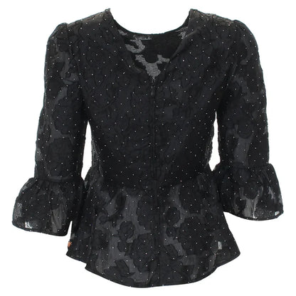 Alla Peplum Top (Black)