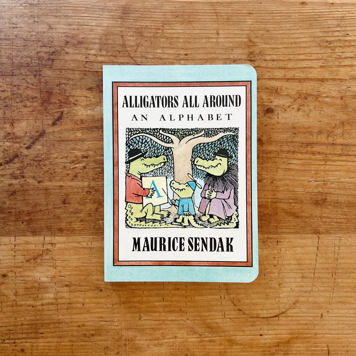 A board book children's book titled 'Alligators All Around : An Alphabet' by Maurice Sendak, featuring illustrations on the cover.