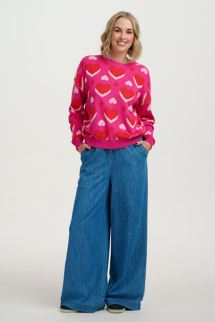 Andi Jumper (Pink/Geo Hearts)