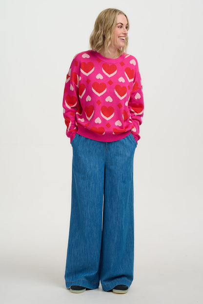 Andi Jumper (Pink/Geo Hearts)