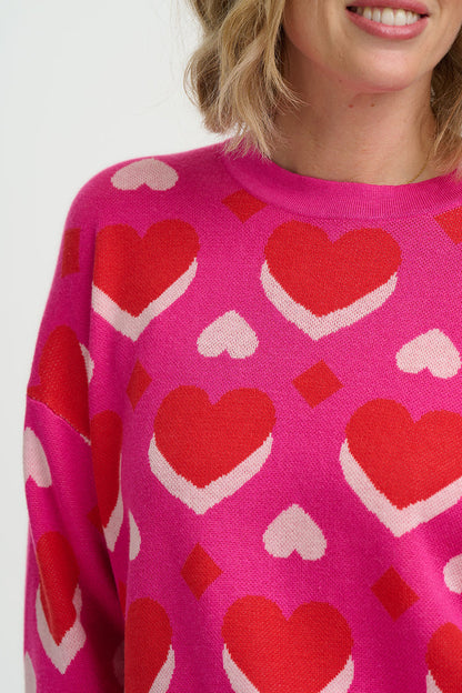 Andi Jumper (Pink/Geo Hearts)