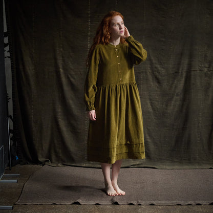 Ash Women's Dress - Cotton Corduroy - Seaweed