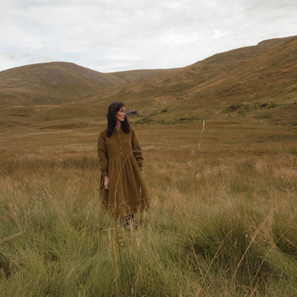 Ash Women's Dress - Cotton Corduroy - Seaweed