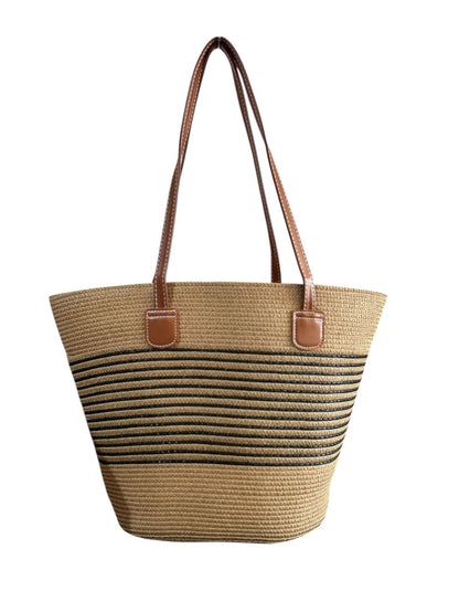 Beach Tote Bag - Black Stripe