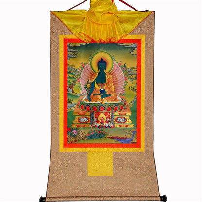 Bhaisajyaguru-Medicine Buddha - Tibetan thangka painting, view 8