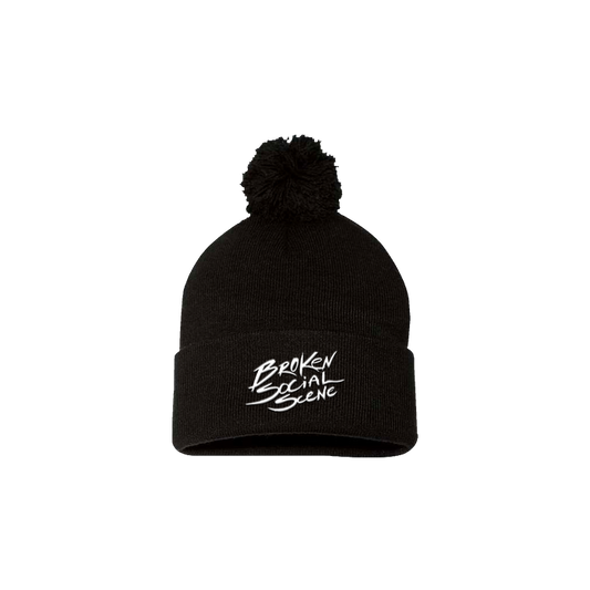 Black Pom Pom Beanie