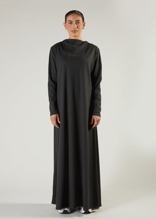 Boat Neck Maxi Charcoal