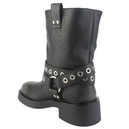 Botin Chalada Mujer Biker-5 Negro Casual Botines Plataforma Chalada