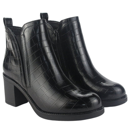Botin Chalada Mujer Prata-6 Negro Casual Botines Taco Chalada