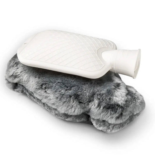 Bouillotte avec housse en peau d’agneau – 2L Gris