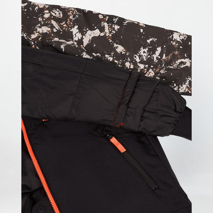 Boy's Cruz Block Snow Jacket - Black Beige Quarry
