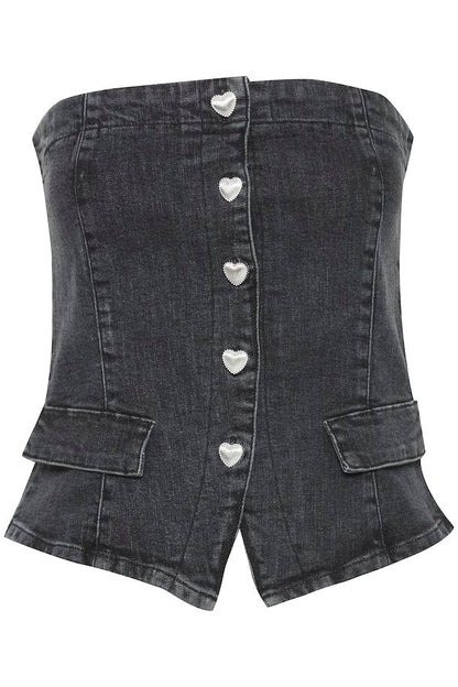 Braidy Bandeau Top (Washed Black)