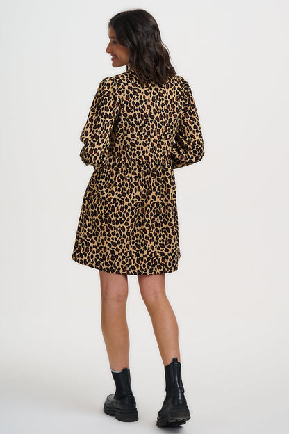 Brandy Mini Smock Dress (Leopard/Cord)