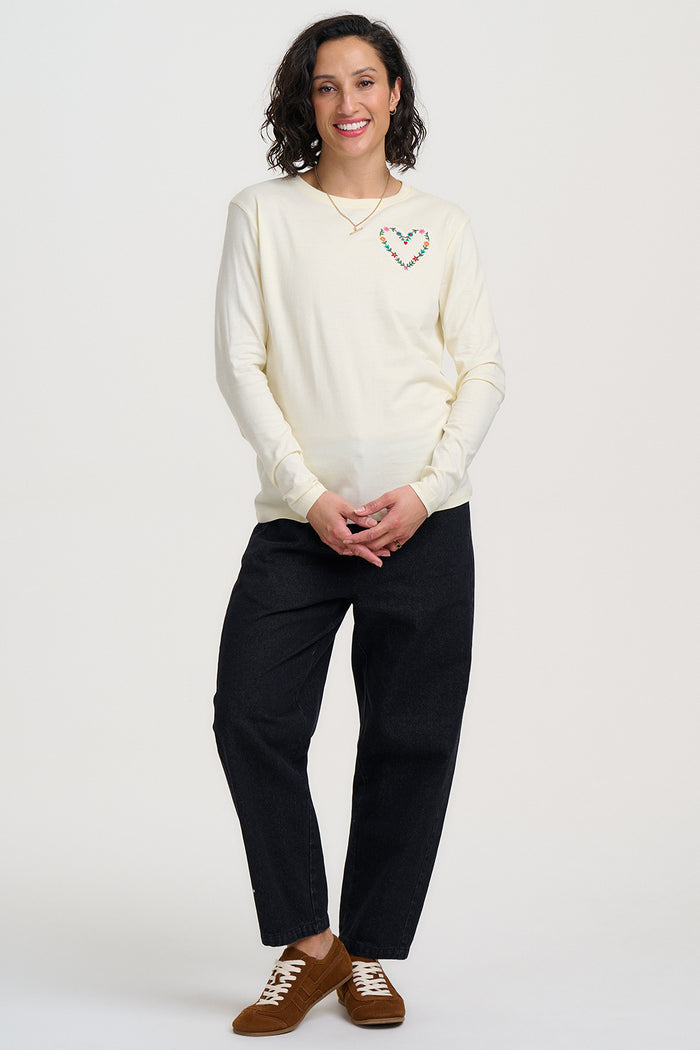 Brunswick Top (Off White/Heart Flower)
