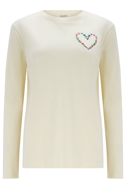 Brunswick Top (Off White/Heart Flower)