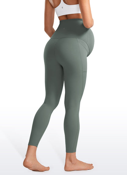 CRZ YOGA Womens Butterluxe Maternity Leggings with Pockets 25" Grey Sage