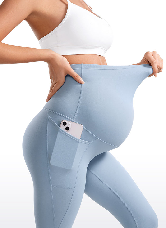 CRZ YOGA Womens Butterluxe Maternity Leggings with Pockets 25" Cambric Blue