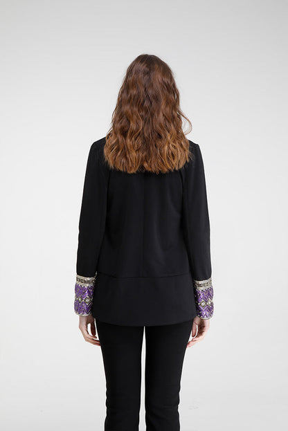 Cereme Sequin Jacket (Black/Purple)