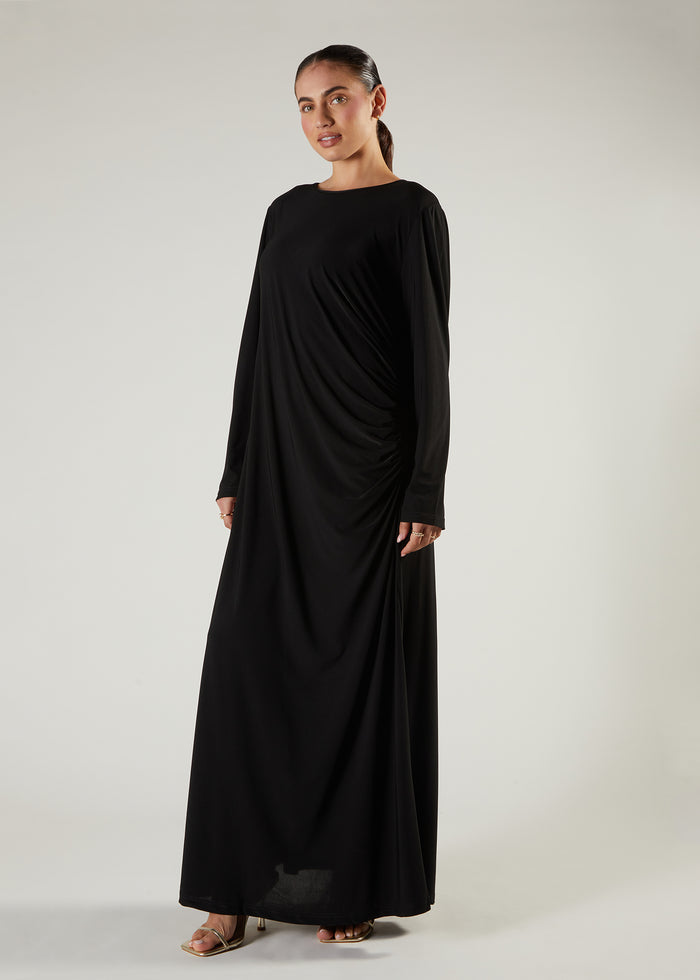 Chiffon Two Piece Abaya Black