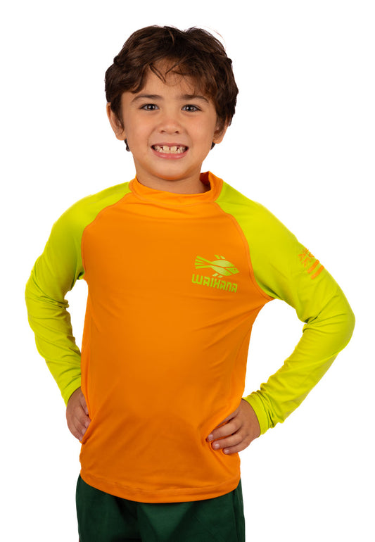 Children's Orange Long Sleeve Rashguard
