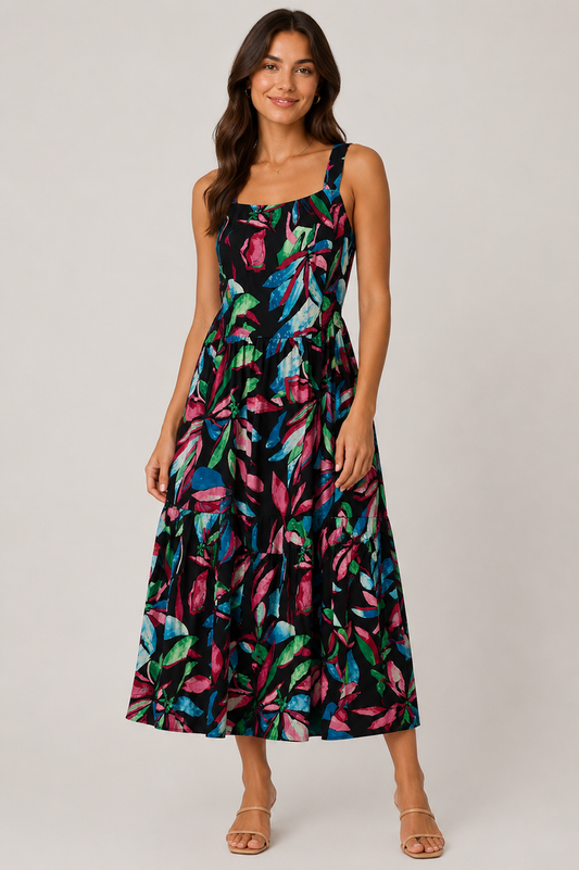Clarissa Midi Dress (Black)