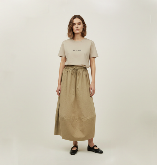 Clona Midi Skirt (Tan)