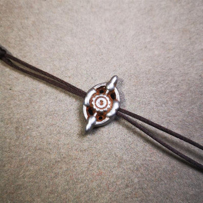 Cold Iron Vajra Amulet 1.0" - Tibetan Buddhist amulet, view 6