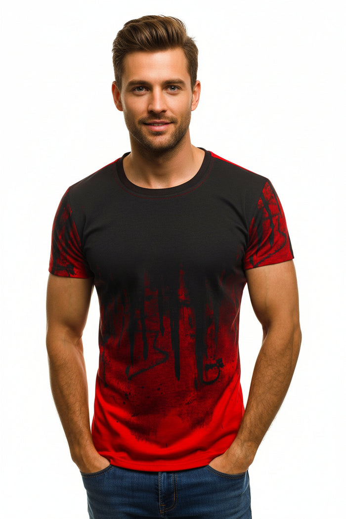 Compression shirts for men with a gradient short-sleeve design, displayed clearly for online shopping for PrintOne1 shoppers.