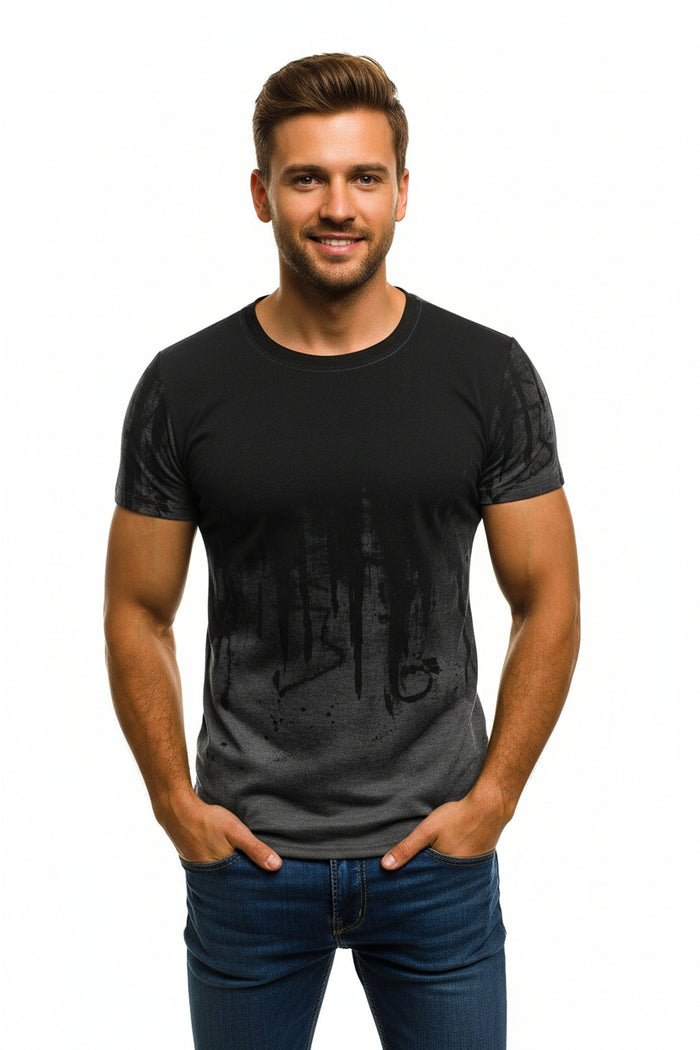 Gradient athletic shirt for men with a streamlined fitted silhouette, displayed for product selection for PrintOne1 shoppers.