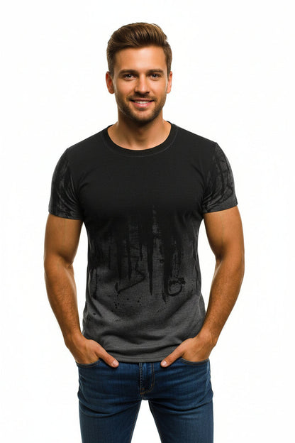 Gradient athletic shirt for men with a streamlined fitted silhouette, displayed for product selection for PrintOne1 shoppers.