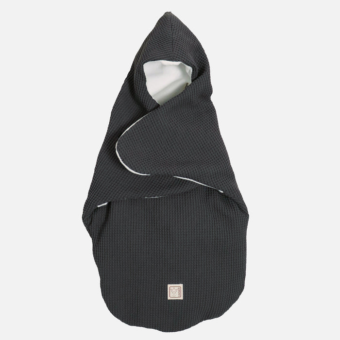Cotton Waffle Car Seat/Carry Cot Footmuff - Anthracite