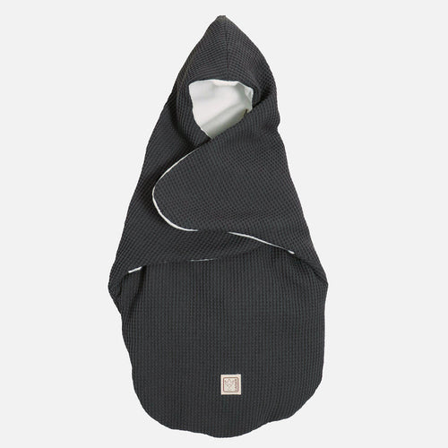 Cotton Waffle Car Seat/Carry Cot Footmuff - Anthracite
