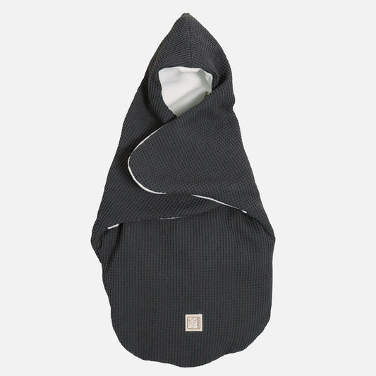 Cotton Waffle Car Seat/Carry Cot Footmuff - Anthracite