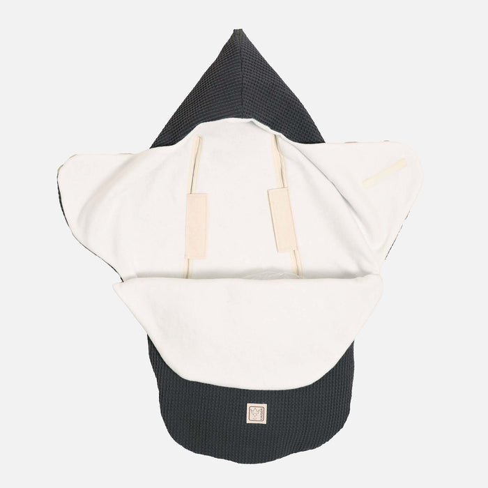 Cotton Waffle Car Seat/Carry Cot Footmuff - Anthracite