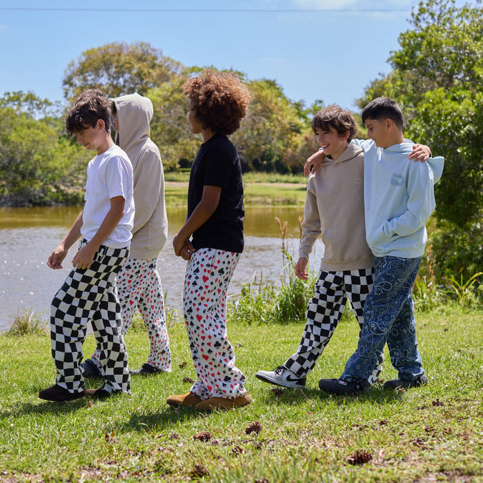 COZY LOUNGE PANTS -WAVY CHECKERBOARD
