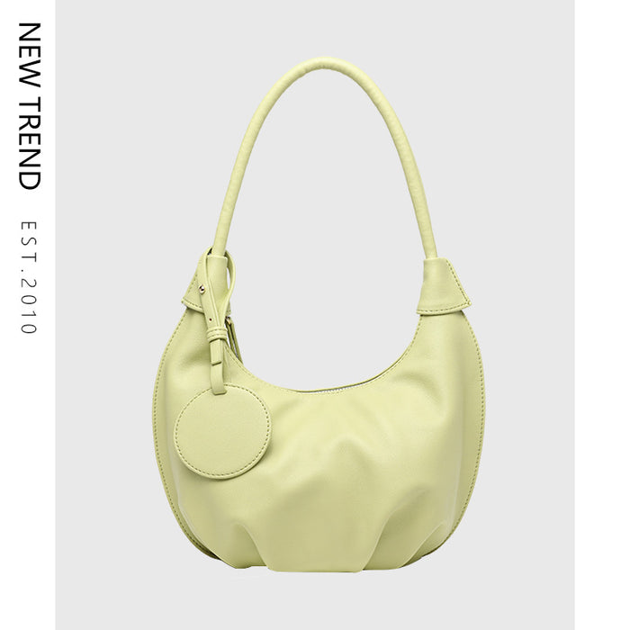 Crescent Shoulder Bag for Women with Zipper and Pockets