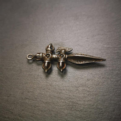 Cross Vajra and Kartika Phurba -2.36" - Tibetan Buddhist vajra, view 8