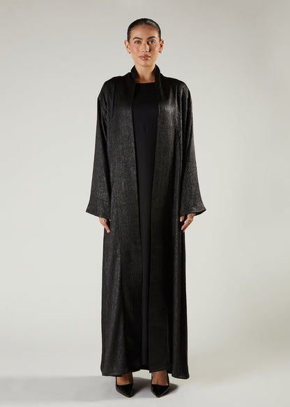 Crushed Satin Open Abaya