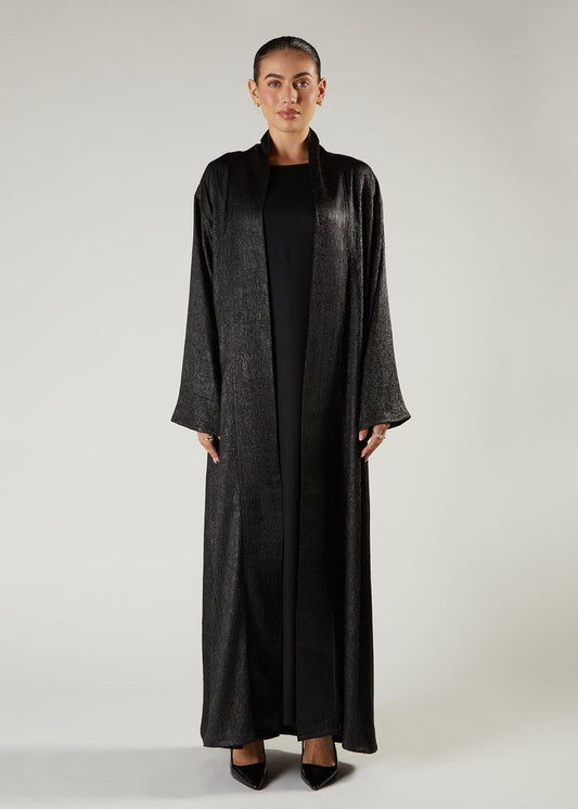 Crushed Satin Open Abaya