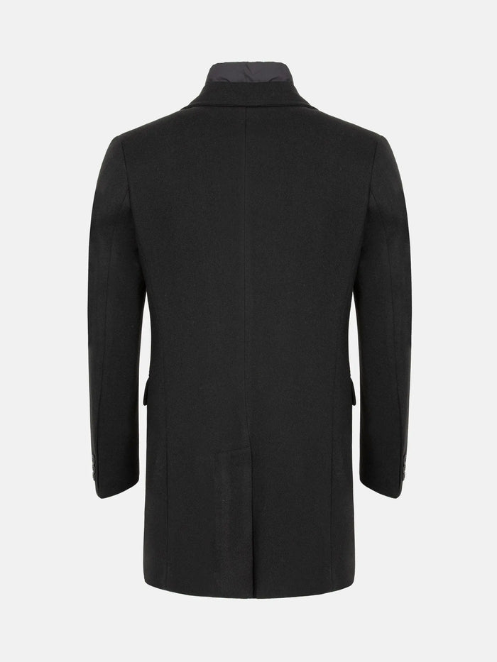 Korbin Notch lapeled Black Trench coat 6XL