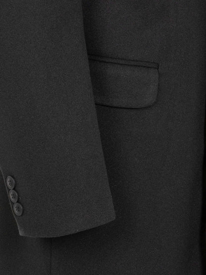 Korbin Notch lapeled Black Trench coat 6XL