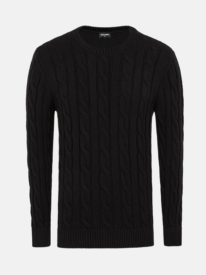 Somerville Cable Knit Black Knitwear 6XL