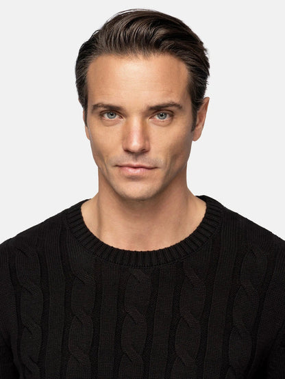 Somerville Cable Knit Black Knitwear 6XL