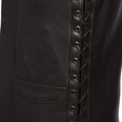 Deadwood Leather Vest: Deadwood Men's Motorcycle Western Style Leather Vest
PRODUCT OVERVIEW:
The Deadwood Leather Vest, from