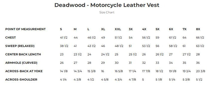 Deadwood Leather Vest: Deadwood Men's Motorcycle Western Style Leather Vest
PRODUCT OVERVIEW:
The Deadwood Leather Vest, from