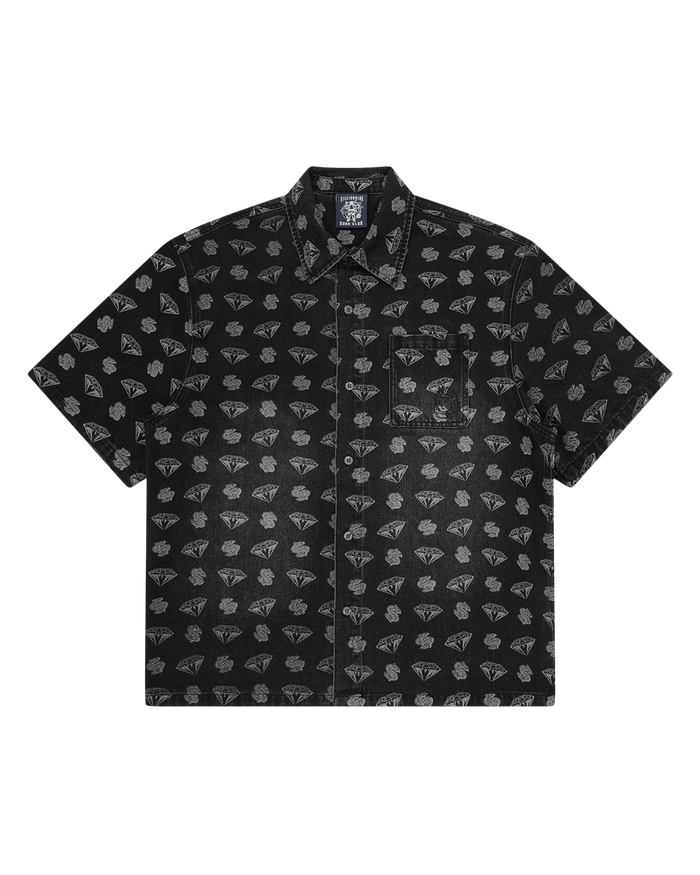 Diamonds & Dollars Oversized Denim Shirt