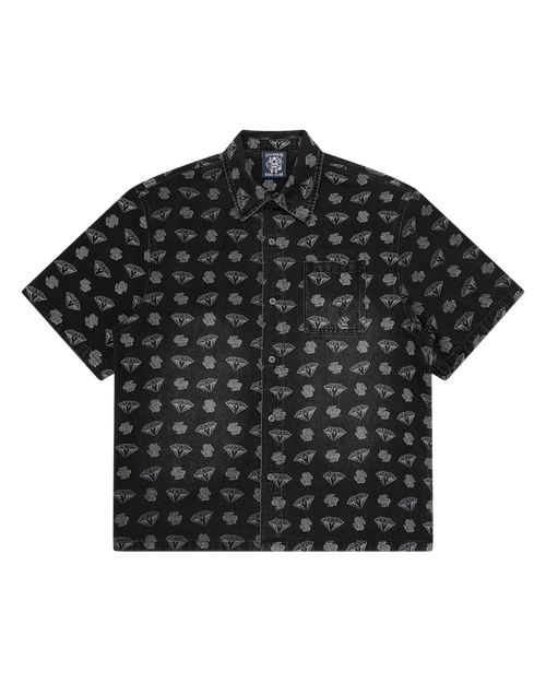 Diamonds & Dollars Oversized Denim Shirt