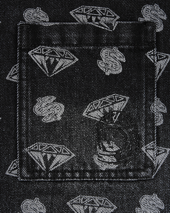 Diamonds & Dollars Oversized Denim Shirt
