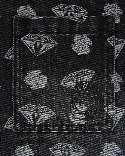 Diamonds & Dollars Oversized Denim Shirt